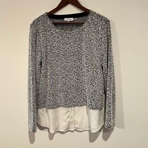 Calvin Klein Pullover Sweater with shirt underlay